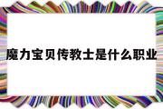 魔力宝贝传教士是什么职业-魔力宝贝暗影爆破是什么职业