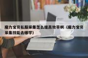 魔力宝物私服收罗怎么进步效率啊（魔力宝物收罗技能去哪学）