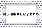 易玩通账号忘记了怎么办-易玩通输入账号密码登陆游戏无反应