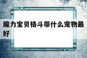 魔力宝贝格斗带什么宠物最好-魔力宝贝格斗带什么宠物最好用