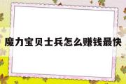 魔力宝贝士兵怎么赚钱最快-魔力宝贝士兵可以带什么任务