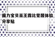 魔力宝贝巫王露比觉醒体验分享贴的简单介绍