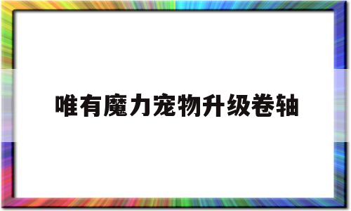 唯有魔力宠物晋级卷轴-唯有魔力vip宠物性价比